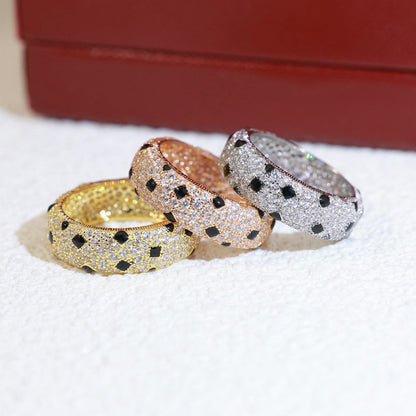 [LUCKY LOVE]PANTHERE SPOTTED FULL DIAMOND RING
