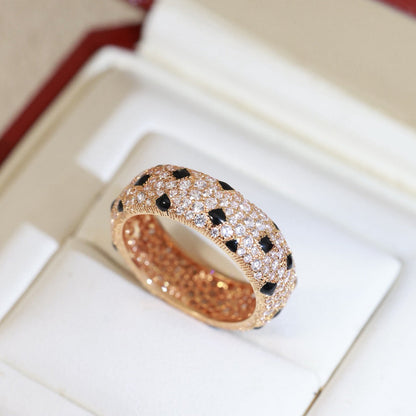 [LUCKY LOVE]PANTHERE SPOTTED FULL DIAMOND RING