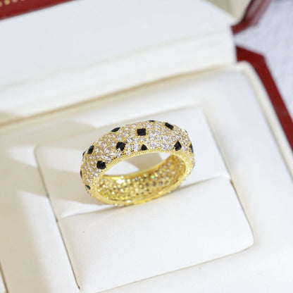 [LUCKY LOVE]PANTHERE SPOTTED FULL DIAMOND RING
