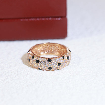 [LUCKY LOVE]PANTHERE SPOTTED FULL DIAMOND RING