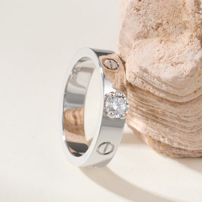 [LUCKY LOVE]LOVE RING 3.6MM 1 BIG DIAMOND