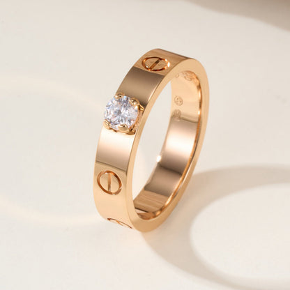 [LUCKY LOVE]LOVE RING 3.6MM 1 BIG DIAMOND