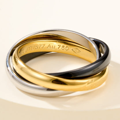 [LUCKY LOVE]TRINITY 3.2MM RING BLACK CERAMIC