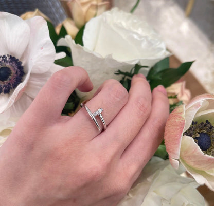 [LUCKY LOVE]JUSTE 1.8MM HALF DIAMOND RING