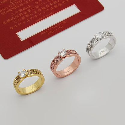 [LUCKY LOVE]LOVE RING 3.6MM 1 BIG DIAMOND FULL DIAMOND