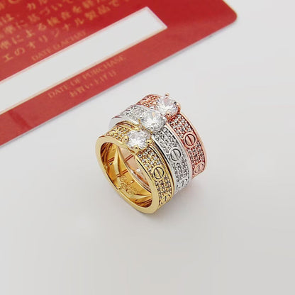 [LUCKY LOVE]LOVE RING 3.6MM 1 BIG DIAMOND FULL DIAMOND