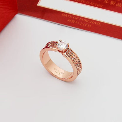 [LUCKY LOVE]LOVE RING 3.6MM 1 BIG DIAMOND FULL DIAMOND