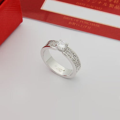 [LUCKY LOVE]LOVE RING 3.6MM 1 BIG DIAMOND FULL DIAMOND