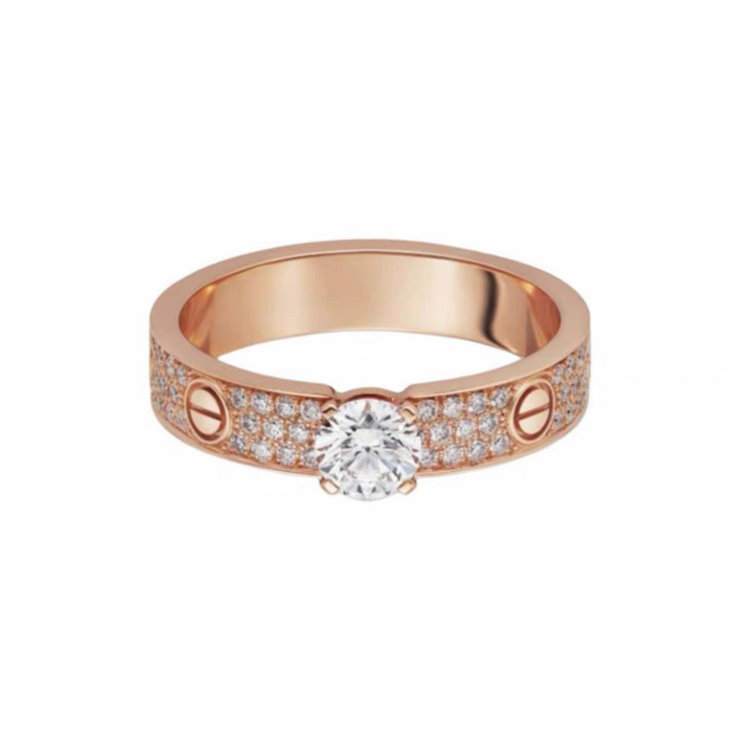 [LUCKY LOVE]LOVE RING 3.6MM 1 BIG DIAMOND FULL DIAMOND