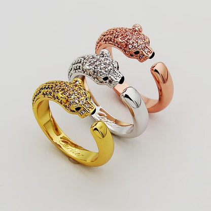 [LUCKY LOVE]PANTHERE HALF DIAMOND SMALL RING