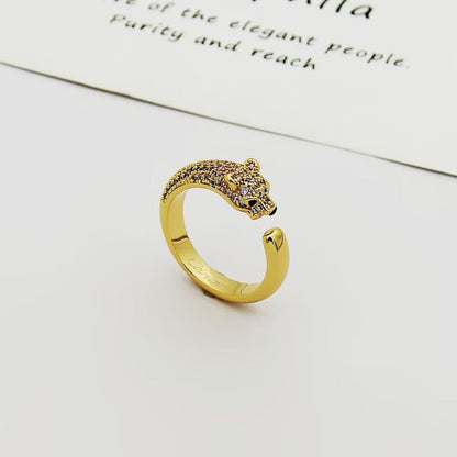 [LUCKY LOVE]PANTHERE HALF DIAMOND SMALL RING