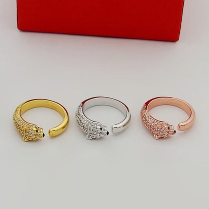 [LUCKY LOVE]PANTHERE HALF DIAMOND SMALL RING