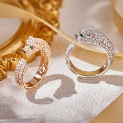 [LUCKY LOVE]PANTHERE FULL DIAMOND SMALL RING