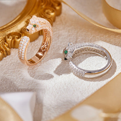 [LUCKY LOVE]PANTHERE FULL DIAMOND SMALL RING