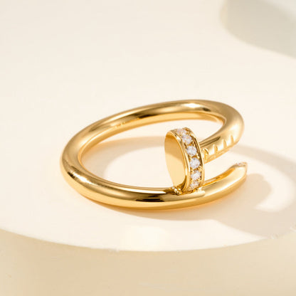 [LUCKY LOVE]JUSTE RING 2.6MM HALF DIAMOND