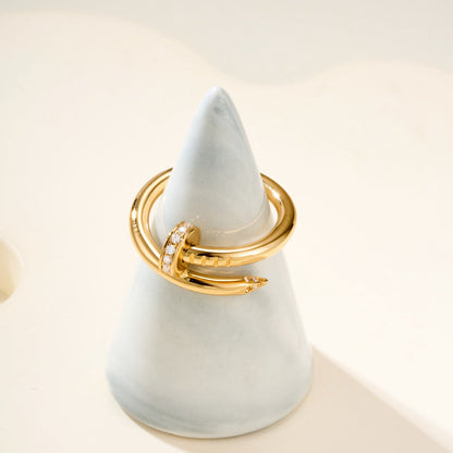 [LUCKY LOVE]JUSTE RING 2.6MM HALF DIAMOND