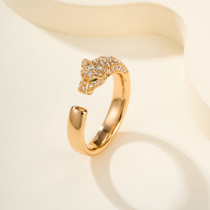 [LUCKY LOVE]PANTHERE HALF DIAMOND SMALL RING