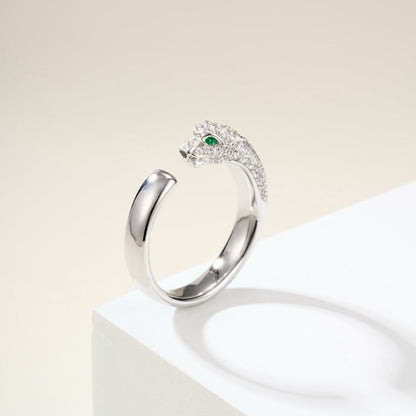 [LUCKY LOVE]PANTHERE HALF DIAMOND SMALL RING