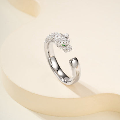 [LUCKY LOVE]PANTHERE HALF DIAMOND SMALL RING