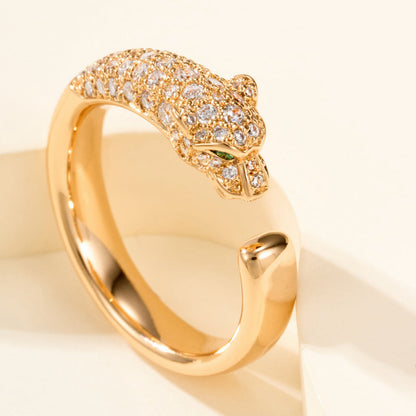 [LUCKY LOVE]PANTHERE HALF DIAMOND SMALL RING