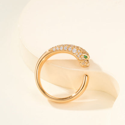 [LUCKY LOVE]PANTHERE HALF DIAMOND SMALL RING