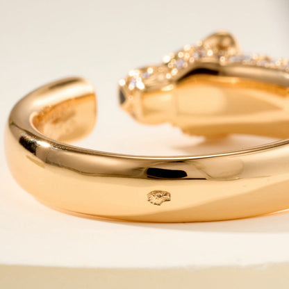 [LUCKY LOVE]PANTHERE HALF DIAMOND SMALL RING