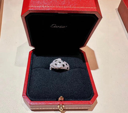 [LUCKY LOVE]PANTHERE SPOTTED FULL DIAMOND MEDIUM RING
