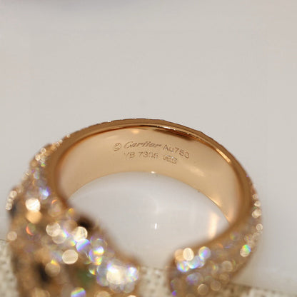 [LUCKY LOVE]PANTHERE SPOTTED FULL DIAMOND MEDIUM RING