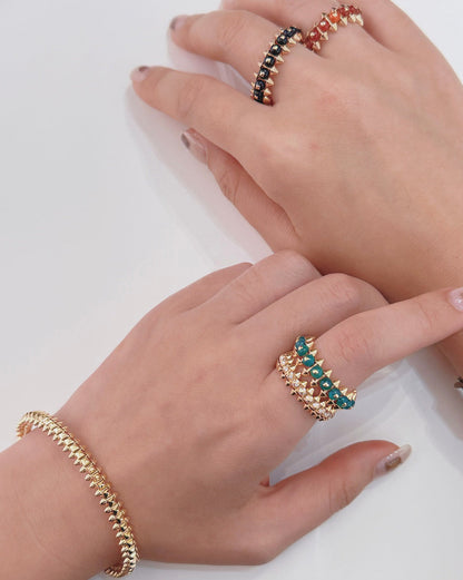 [LUCKY LOVE]CLASH 7.9MM AGATE CHALCEDONY RING
