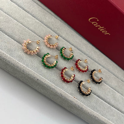 [LUCKY LOVE]CLASH 7.9MM AGATE CHALCEDONY EARRINGS