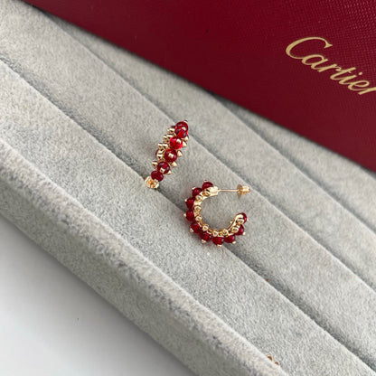 [LUCKY LOVE]CLASH 7.9MM AGATE CHALCEDONY EARRINGS