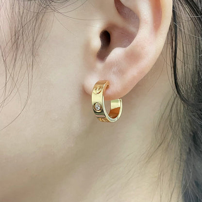 [LUCKY LOVE]LOVE EARRINGS 5.7MM 2 DIAMONDS