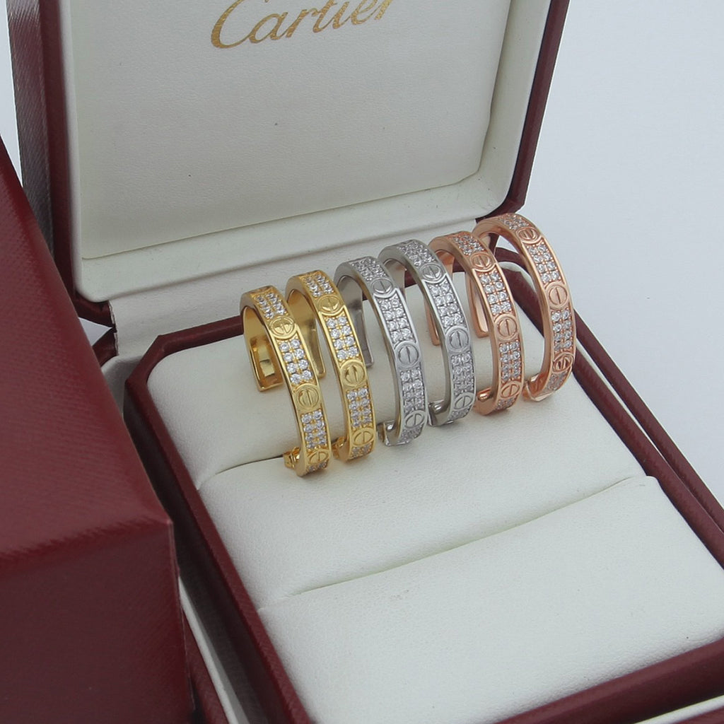 [LUCKY LOVE]LOVE EARRINGS 3.6MM DIAMOND PAVED