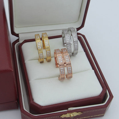 [LUCKY LOVE]LOVE EARRINGS 3.6MM DIAMOND PAVED