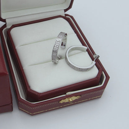 [LUCKY LOVE]LOVE EARRINGS 3.6MM DIAMOND PAVED