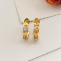 [LUCKY LOVE]LOVE 5.5MM DIAMOND PAVED EARRINGS