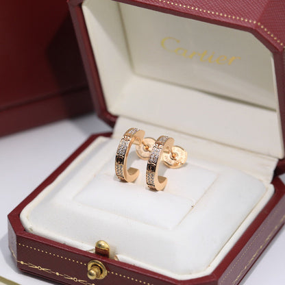 [LUCKY LOVE]LOVE 5.5MM DIAMOND PAVED EARRINGS