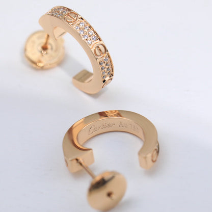[LUCKY LOVE]LOVE 5.5MM DIAMOND PAVED EARRINGS