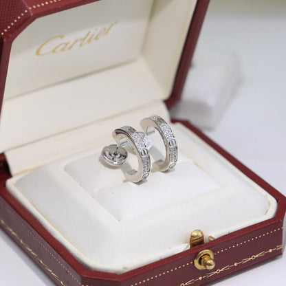 [LUCKY LOVE]LOVE 5.5MM DIAMOND PAVED EARRINGS