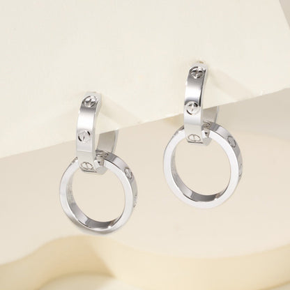 [LUCKY LOVE]LOVE 3.3MM DANGLE EARRINGS