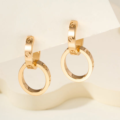 [LUCKY LOVE]LOVE 3.3MM DANGLE EARRINGS