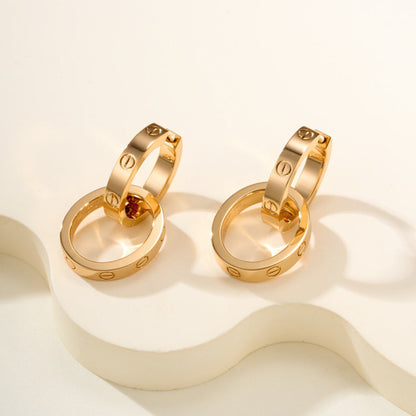 [LUCKY LOVE]LOVE 3.3MM DANGLE EARRINGS