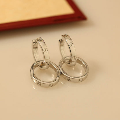 [LUCKY LOVE]LOVE 3.3MM DANGLE EARRINGS