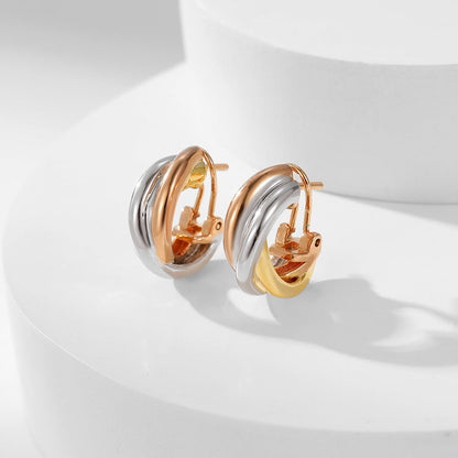 [LUCKY LOVE]TRINITY ON DIAMOND CLASSIC EARRINGS