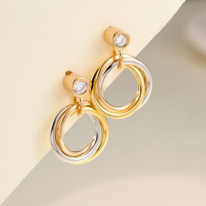 [LUCKY LOVE]TRINITY ON DIAMOND  EARRINGS