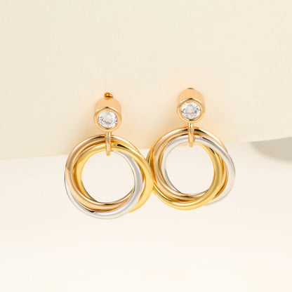 [LUCKY LOVE]TRINITY ON DIAMOND  EARRINGS
