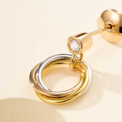 [LUCKY LOVE]TRINITY ON DIAMOND  EARRINGS