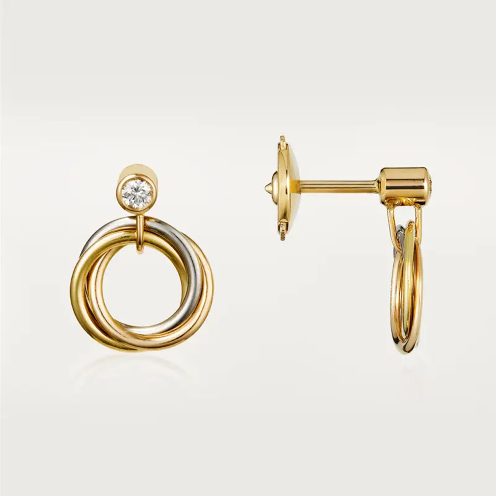 [LUCKY LOVE]TRINITY ON DIAMOND  EARRINGS