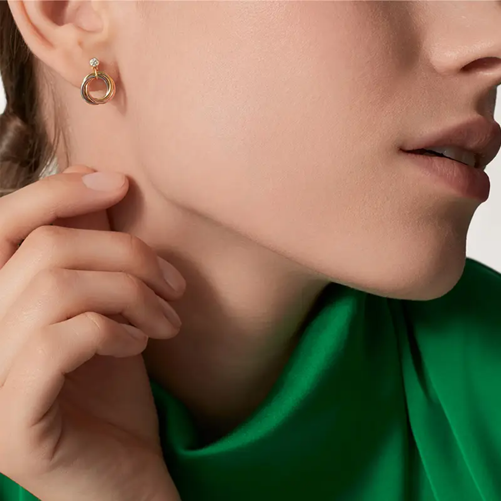 [LUCKY LOVE]TRINITY ON DIAMOND  EARRINGS
