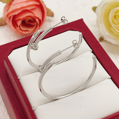 [LUCKY LOVE]JUSTE HALF DIAMOND LARGE EARRINGS